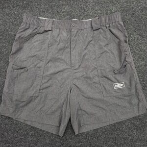 Aftco Mens 42 Gray Cargo Performance Nylon Fishing Shorts Outdoors